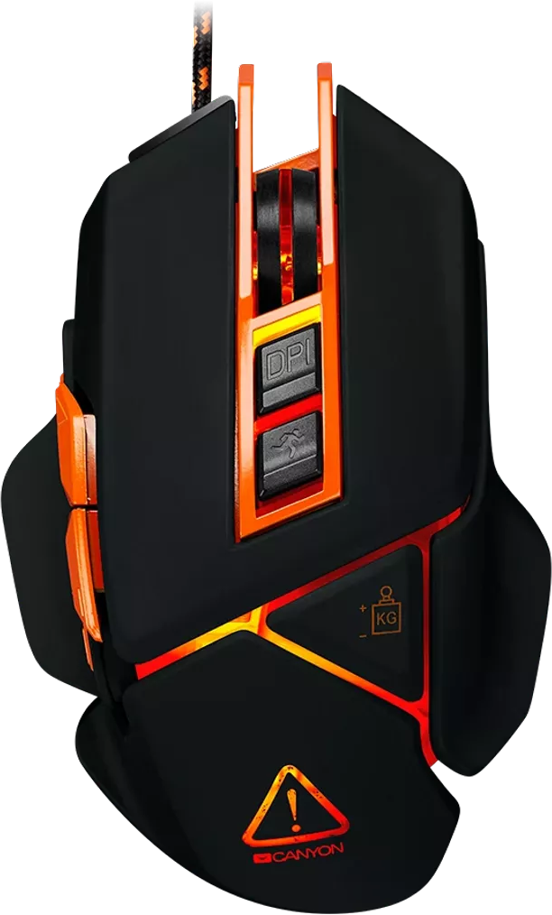 CANYON Hazard GM-6 vezetékes optikai egér, max 6400 dpi, 9 gomb, LED, fekete (CND-SGM6N)