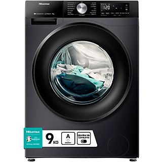 Lavadora carga frontal - Hisense WF3S9043BB3, 9 Kg, 1400 rpm, 14 programas, Motor Inverter, WiFi&Bluetooth, Negro