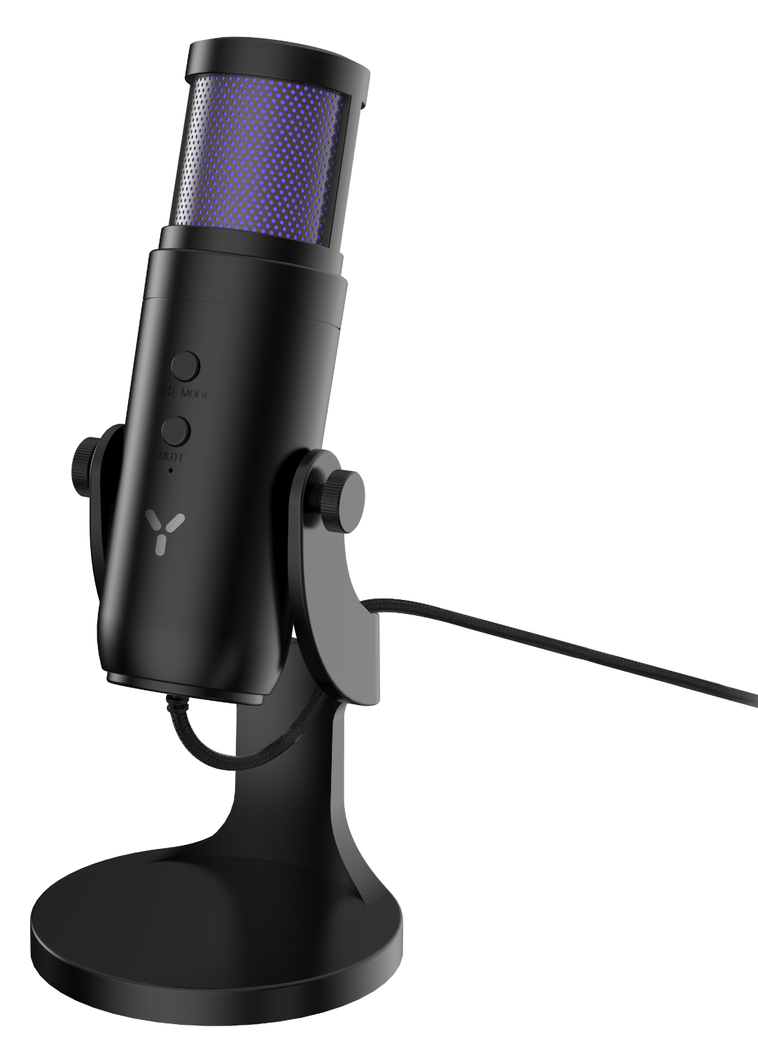 ISY USB Streaming mikrofon, LED világítás, fekete (IMI-2000)