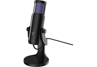 ISY USB Streaming mikrofon, LED világítás, fekete (IMI-2000)