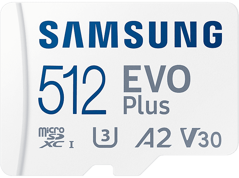 SAMSUNG EVO Plus microSD memóriakártya, 160/120 MB/s, 512 GB (MB-MC512SA/EU)