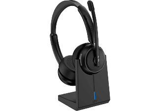 ISY Office headset vezeték nélküli fejhallgató mikrofonnal, BT + USB, dokkoló, ENC, fekete (IHS-8200)