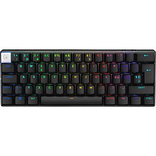 LOGITECH PRO X 60 LIGHTSPEED (tactile) - Clavier gaming, sans fil (2.4 GHz LIGHTSPEED, Bluetooth®) et filaire (USB), QWERTZ, 60 %, noir