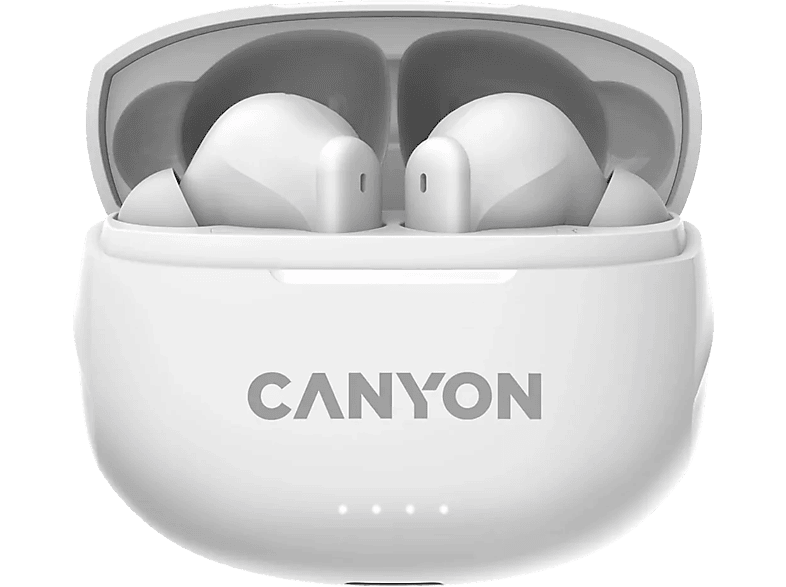 CANYON TWS-8 vezeték nélküli fülhallgató mikrofonnal, Bluetooth, ENC, fehér (CNS-TWS8W)