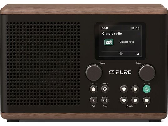 PURE DIGITAL Classic H4 - Digitalradio (DAB+, FM, Kaffee Schwarz/Walnuss)