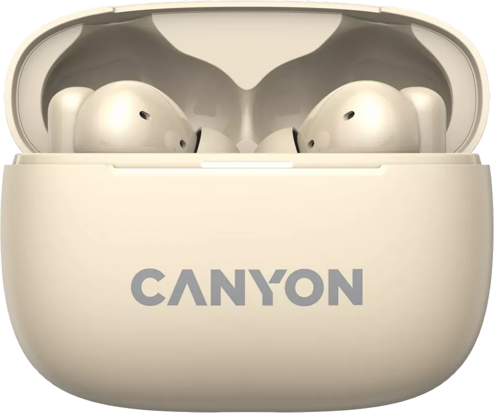 CANYON OnGo 10 vezeték nélküli TWS fülhallgató mikrofonnal, Bluetooth, ANC, bézs (CNS-TWS10BG)