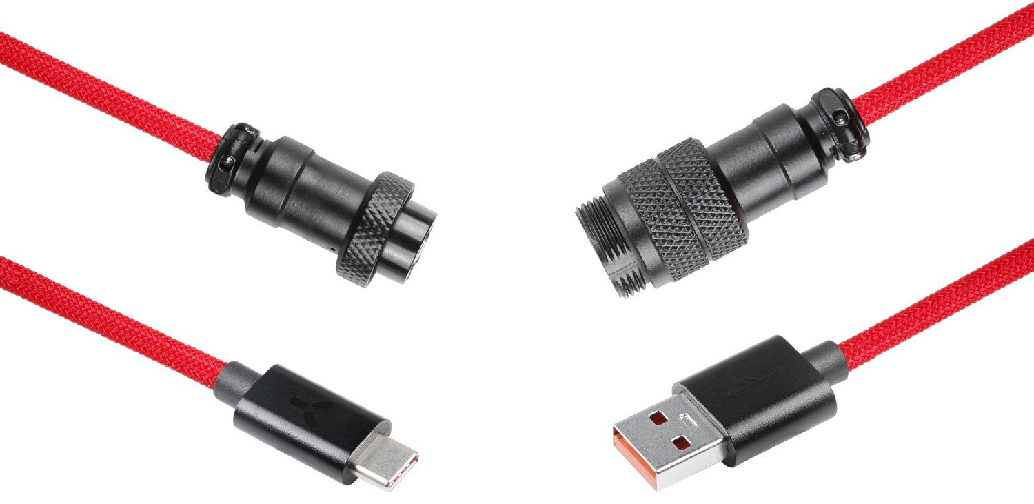 ISY USB Type-C - USB-A spirálkábel, 1,5 méter, piros (IGA-1000-RD)