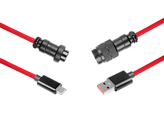 ISY USB Type-C - USB-A spirálkábel, 1,5 méter, piros (IGA-1000-RD)