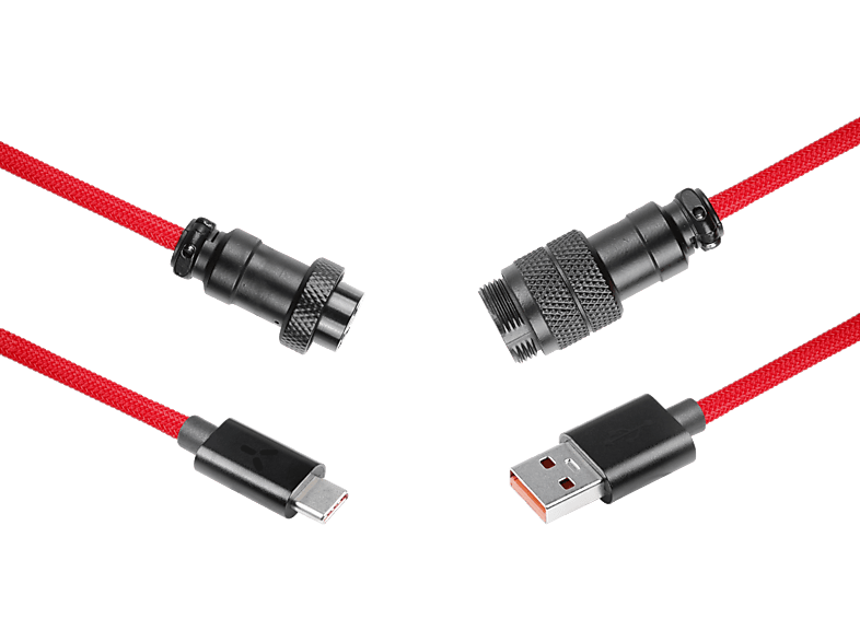 ISY USB Type-C - USB-A spirálkábel, 1,5 méter, piros (IGA-1000-RD)