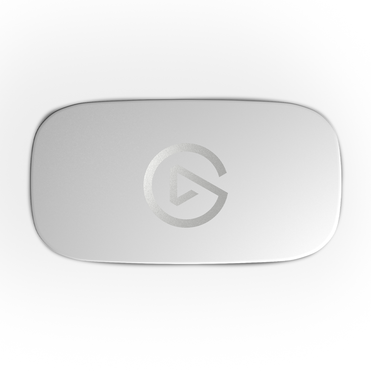 Elgato Stream Deck, pulsante argento e bianco con il logo Elgato.