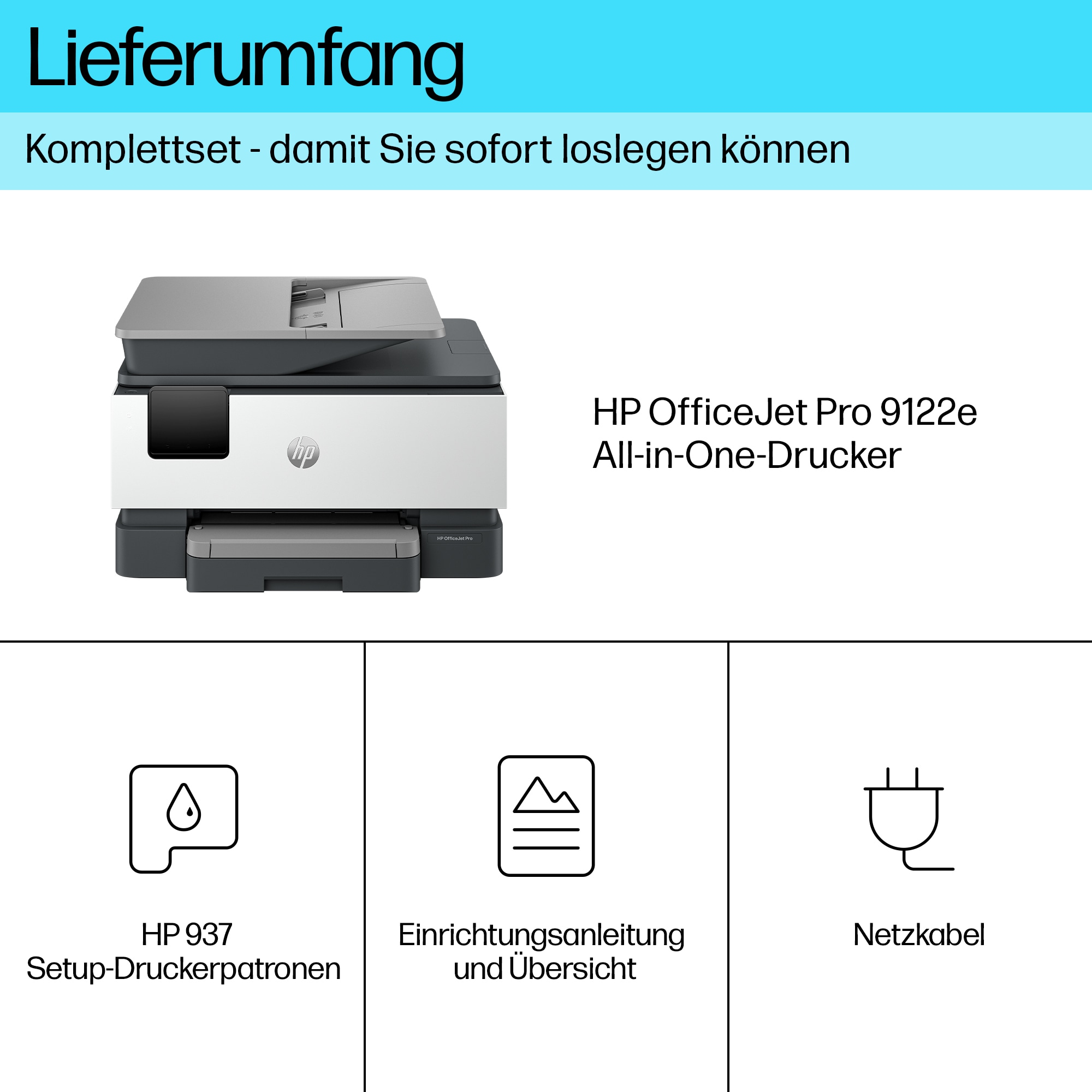 HP HP Multifunktionsdrucker OfficeJet Pro 9122e All-in-One Termica a getto d'inchiostro STAMPANTE WLAN Connettibile alla rete