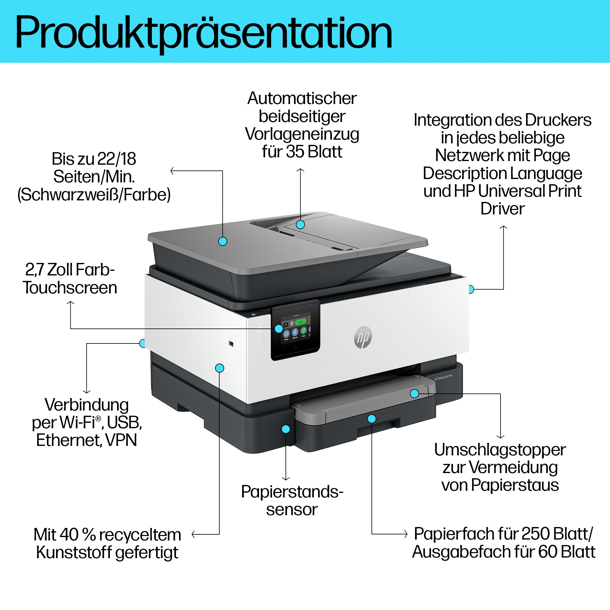 HP HP Multifunktionsdrucker OfficeJet Pro 9120b All-in-One Stampante multifunzione