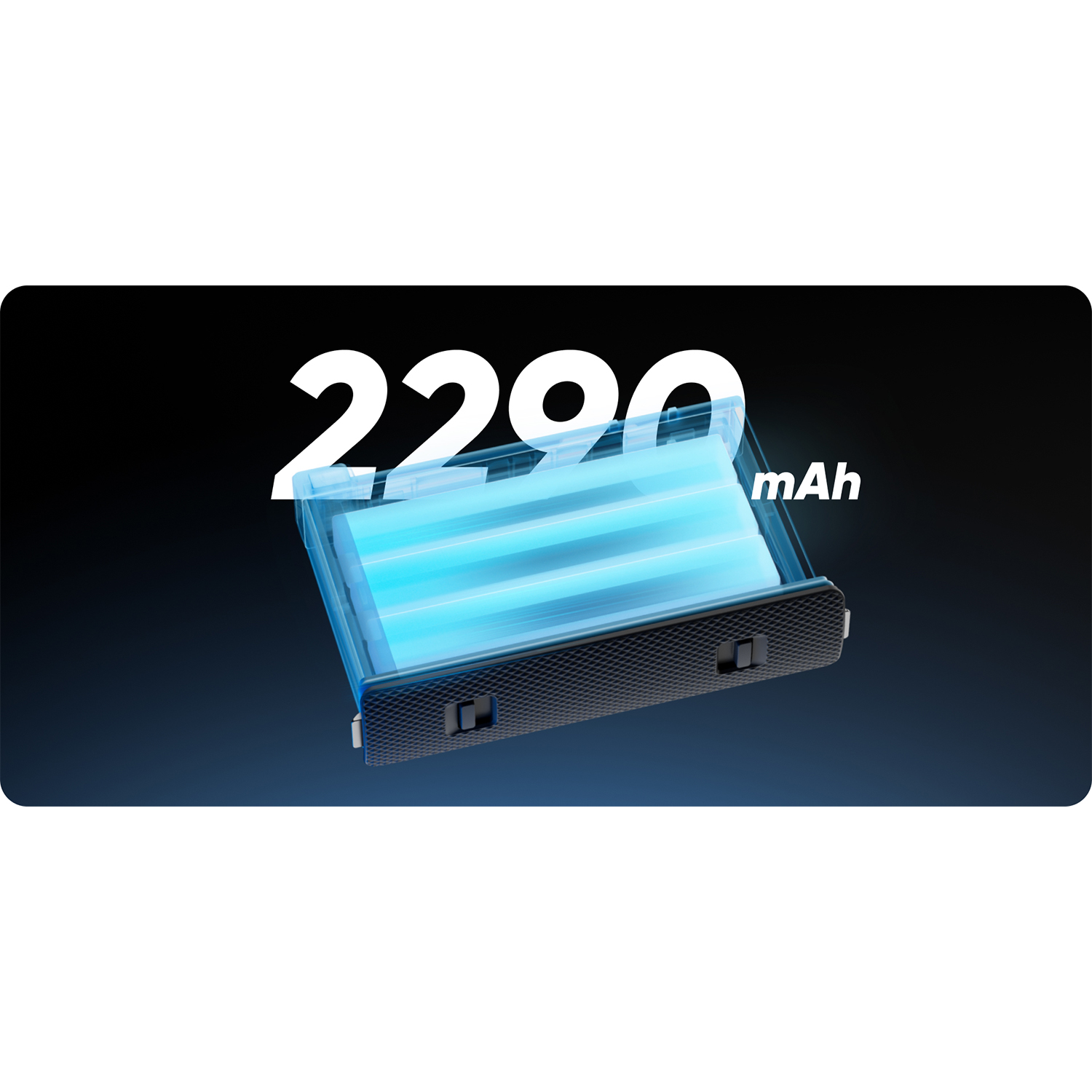 Pacco batteria, bagliore blu, legge 2290 mAh.