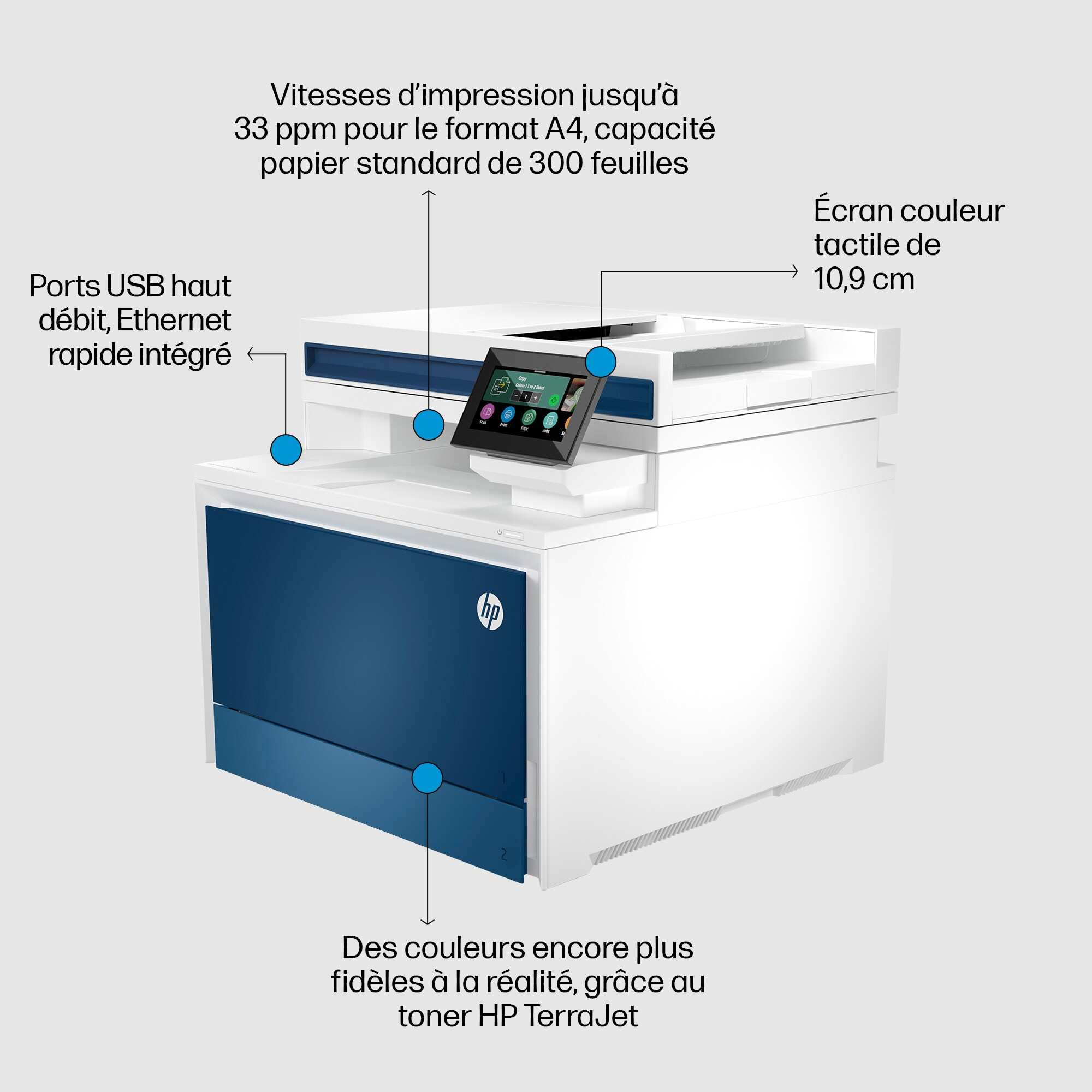 HP HP Multifunktionsdrucker Color LaserJet Pro MFP 4302fdn stampante laser Centro multifunzione WLAN Connettibile alla rete
