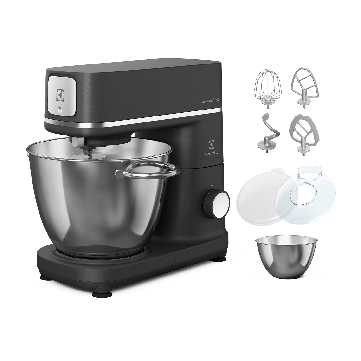 Electrolux E6Km1-4Bpt Impastatrice Planetaria, 1200 W, capacità ciotola 6 l, Nero opaco