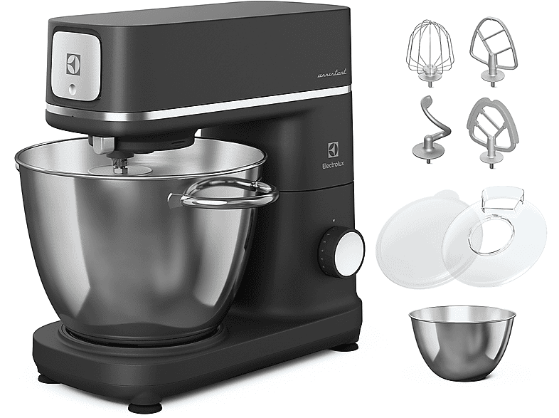 Electrolux E6Km1-4Bpt Impastatrice Planetaria, 1200 W, capacità ciotola 6 l, Nero opaco