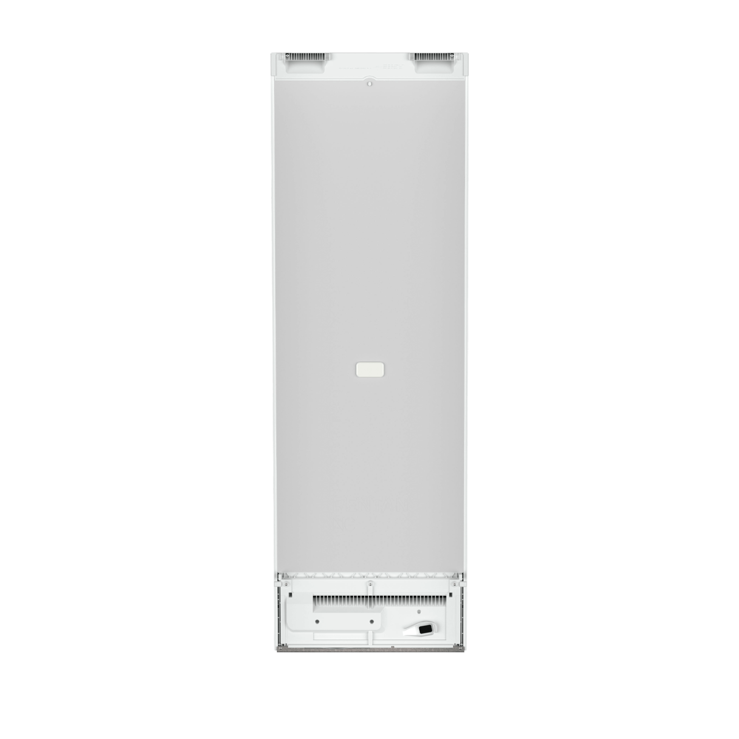 A white refrigerator with the door partially open.