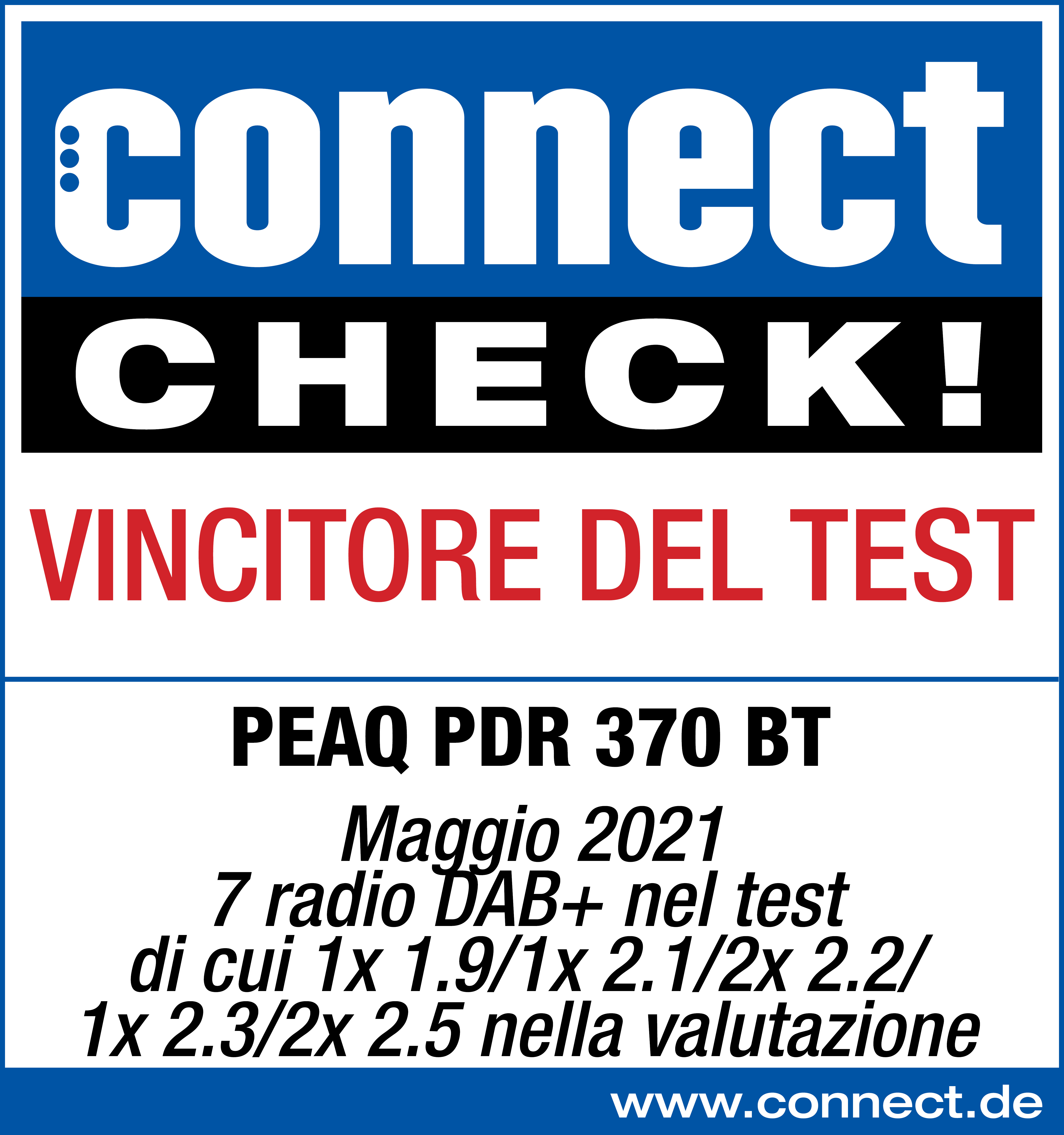 connect CHECK! Gagnant du test. PEAQ PDR 370 BT.