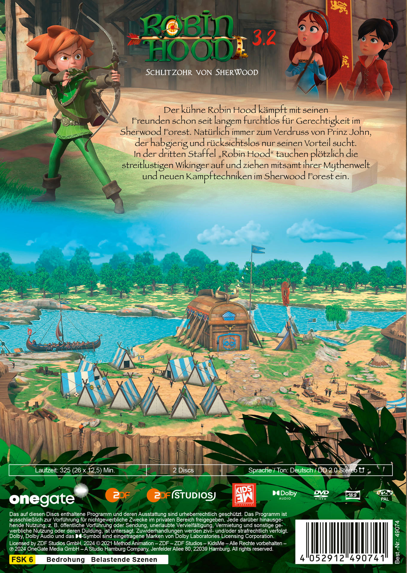 Filmcover für Robin Hood 3.2, ein Cartoon, mit einer Waldszene und Figuren.