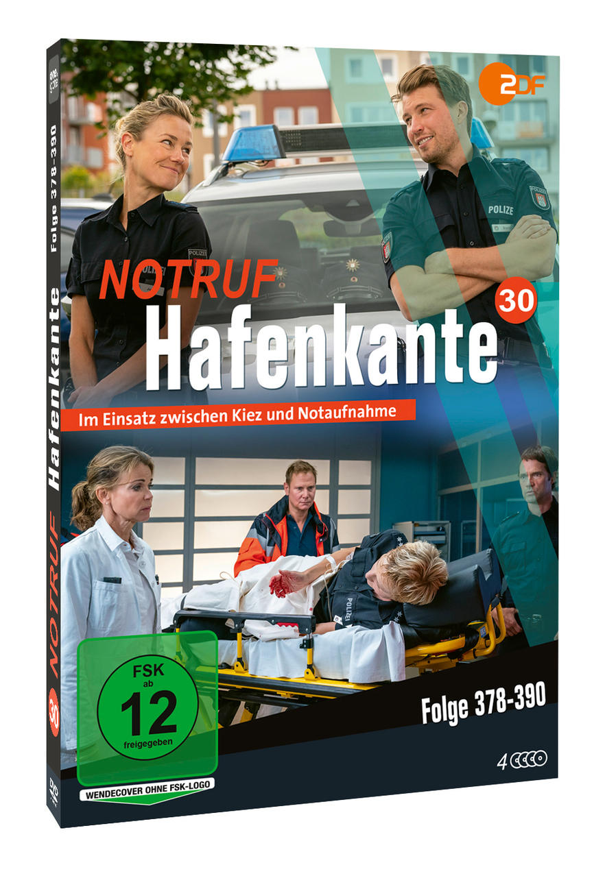 DVD-Cover der Serie 'Notruf Hafenkante' mit Schauspielern und Notfallszene.