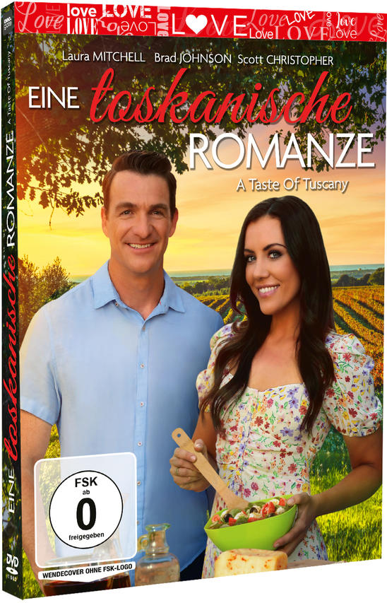DVD-Cover mit Mann und Frau. Text: Eine Toskanische Romanze. A Taste Of Tuscany.