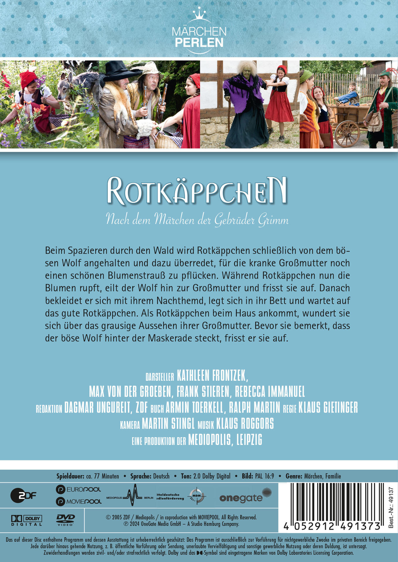 DVD-Cover für 'Rotkäppchen' mit Titel und Darstellern.
