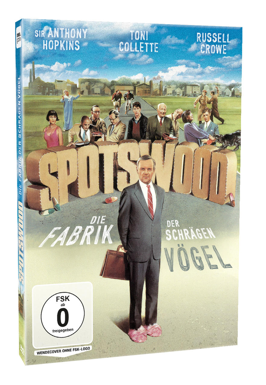 DVD-Cover für den Film 'Spotswood'. Mit Sir Anthony Hopkins und anderen Schauspielern. Es hat ein Rating-Label.