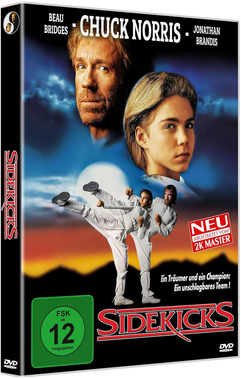 DVD-Cover für den Film Sidekicks mit Chuck Norris und Beau Bridges. Enthält ein Filmszenenbild.
