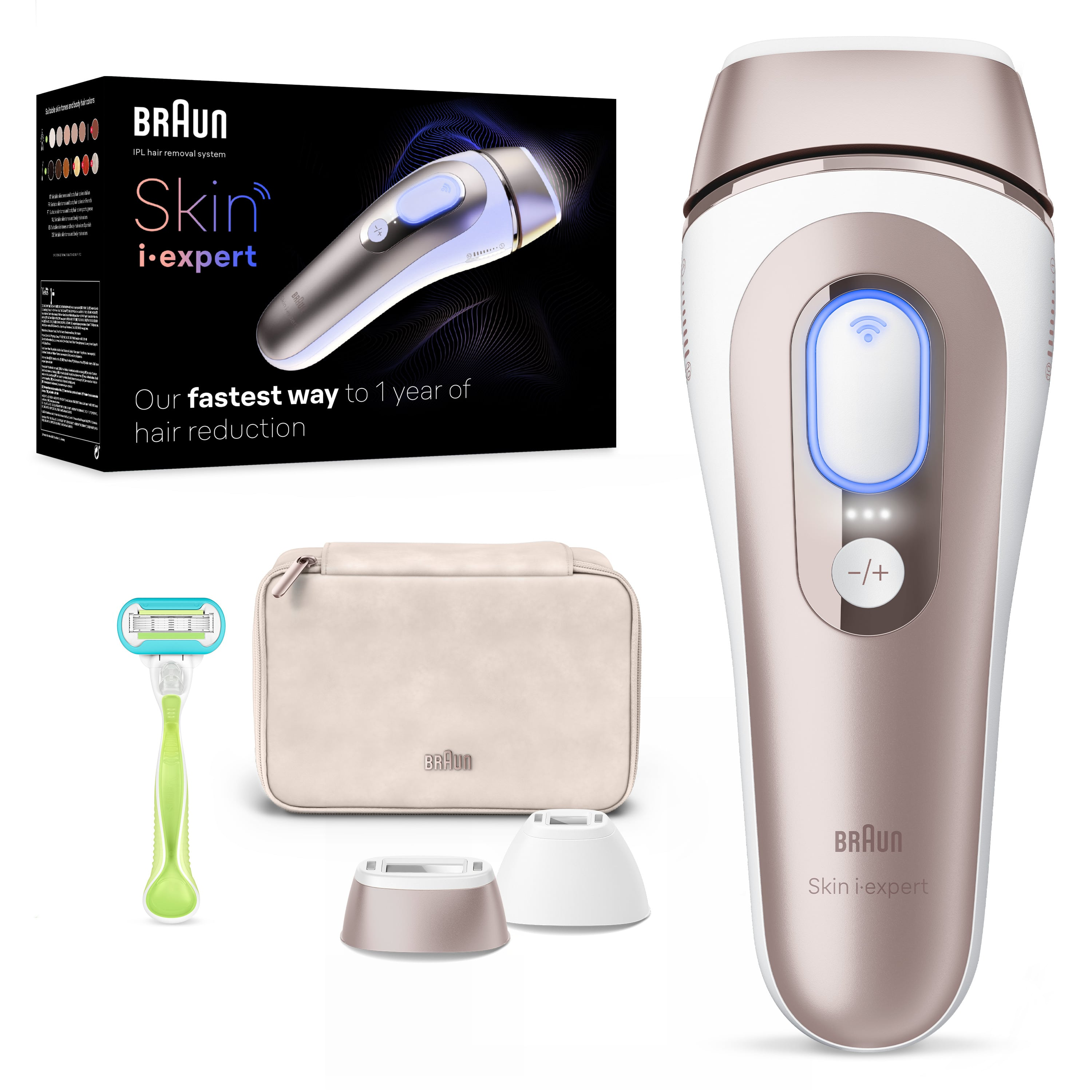 Braun Skin i-expert tüy alma sistemi ve aksesuarları.