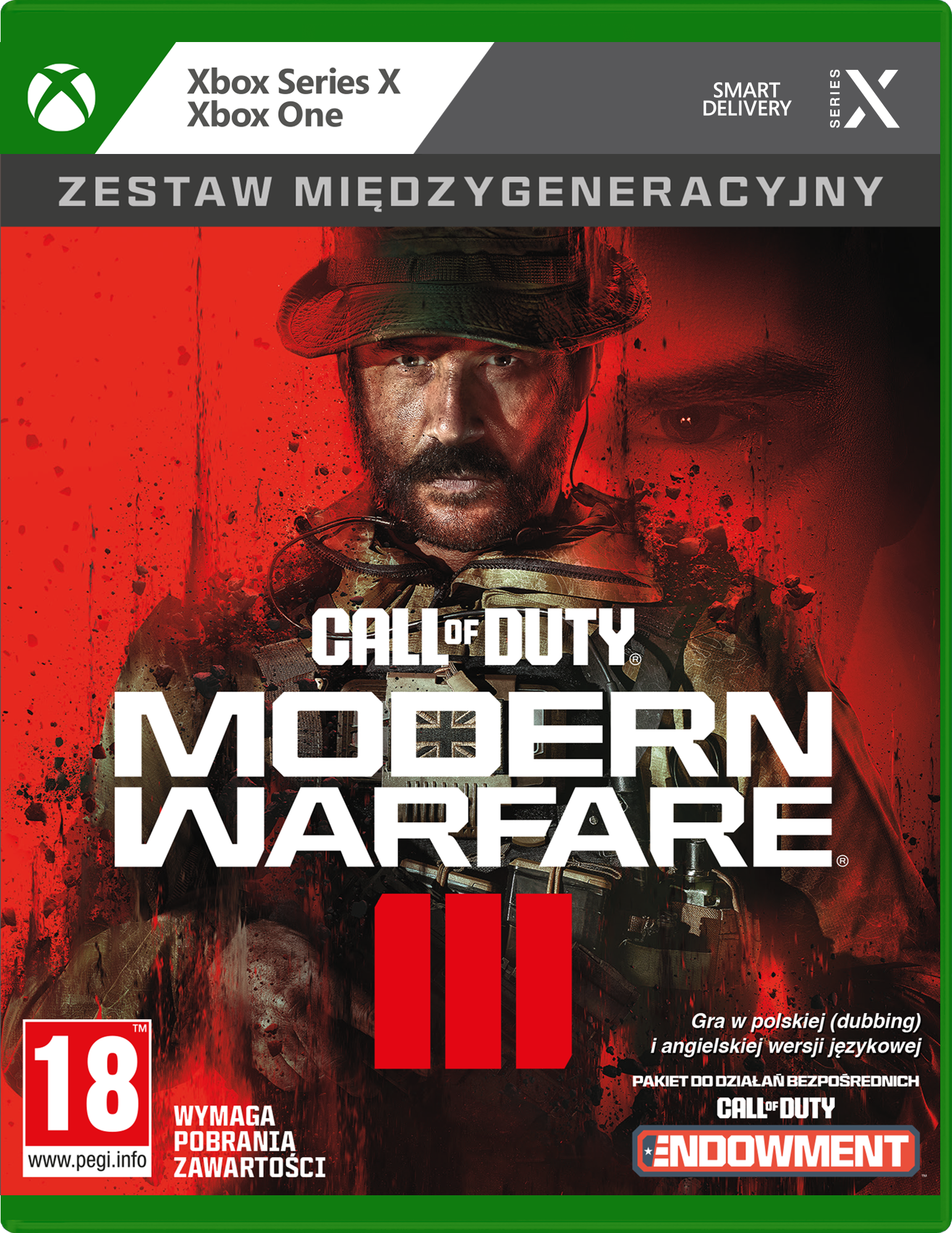 Pudełko gry Call of Duty: Modern Warfare III. Zawiera wizerunek żołnierza i logo.