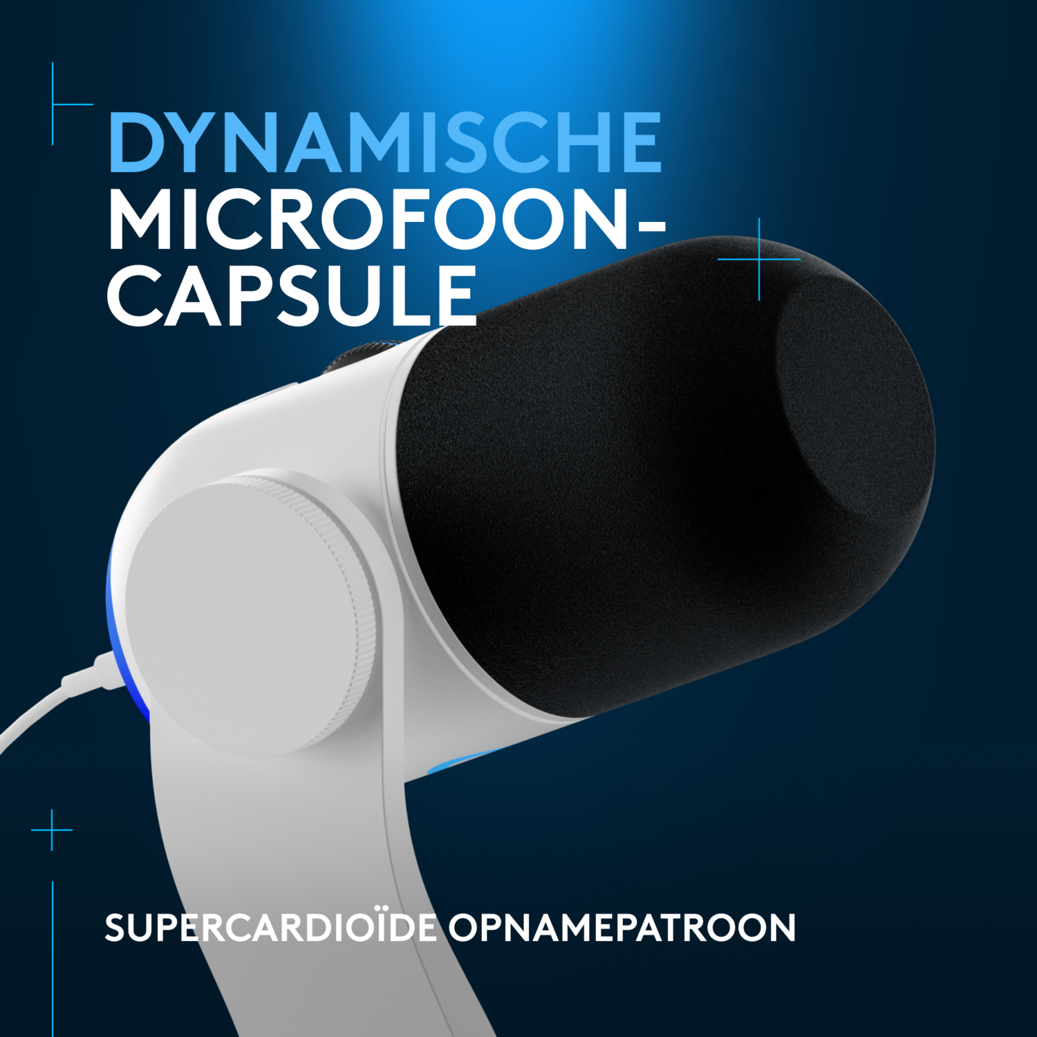 A white and gray microphone.