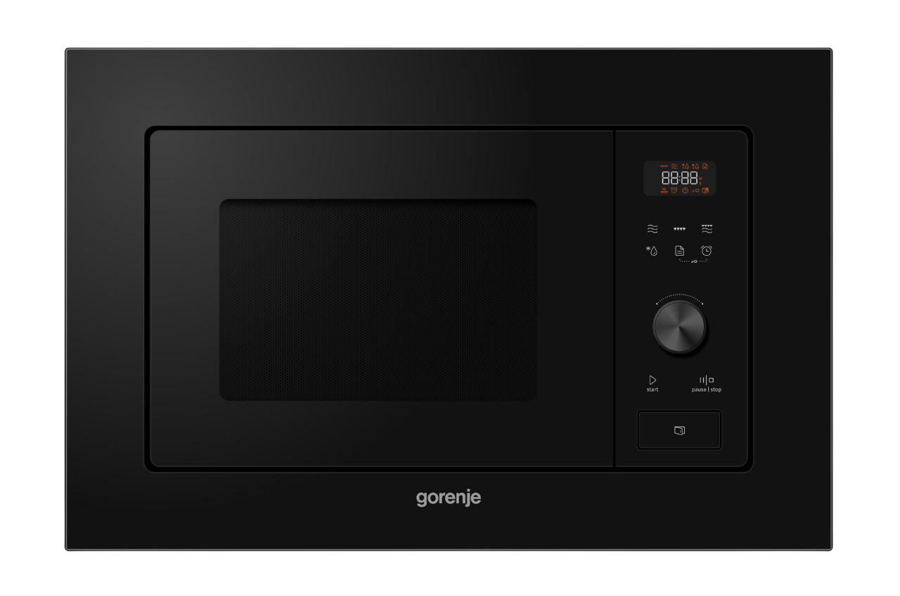 GORENJE BM201AG1BG Mikrowelle mit Grill (800 Watt, Einbaugerät, 20 l, Schwarz)