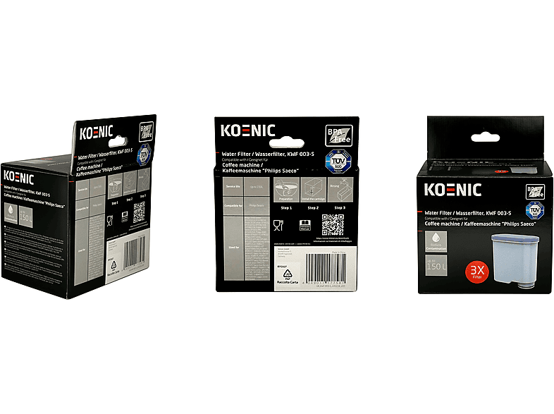 KOENIC KWF-003-S 3er-Pack Filterkartuschen Blau