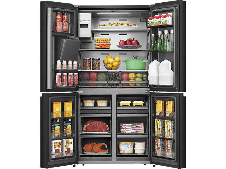 HISENSE RQ760N4IFE French Door (577 l, E, 1785 mm hoch, Schwarz)