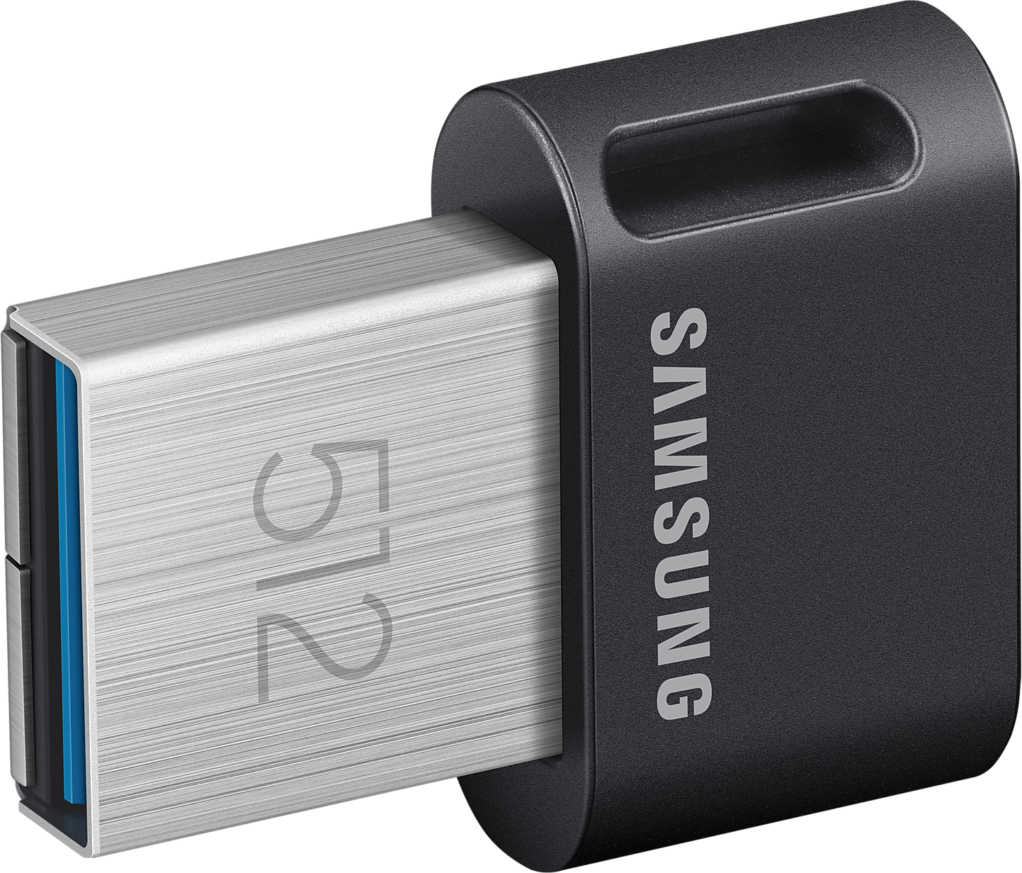 Fekete-ezüst Samsung USB flash meghajtó.