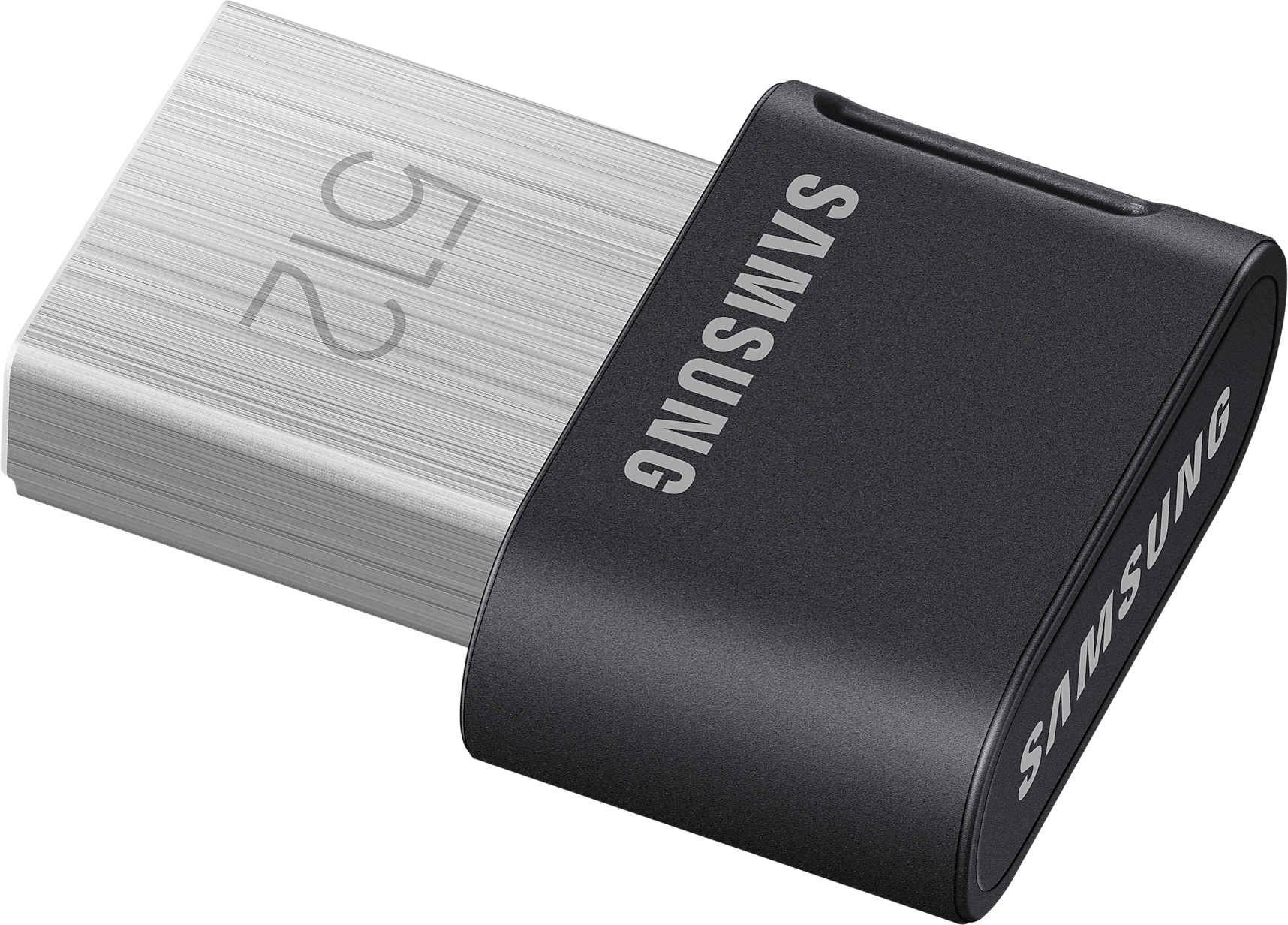 Egy Samsung USB meghajtó ezüst és fekete színben. A '512' rá van nyomtatva.