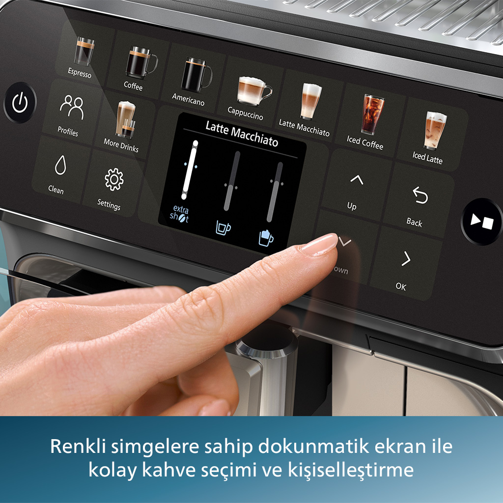 PHILIPS EP5547/90 Tam Otomatik Espresso Makinesi Krom Siyah Fiyat