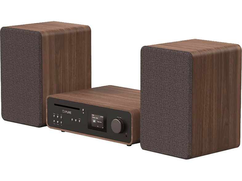 PURE Classic Stereo Musiksystem (Kaffee Schwarz/Walnuss)