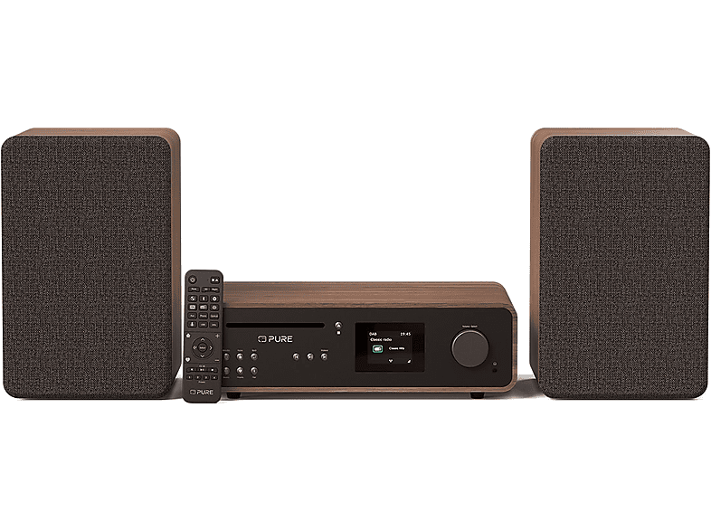 Pure Classic Stereo Kompakt Anlage, Coffee Black/Walnut; Musiksystem — Foto 4 von 5