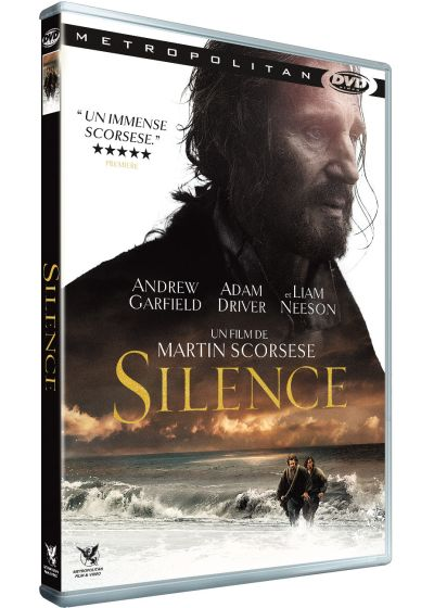 Boîtier DVD du film 'Silence' avec Andrew Garfield.