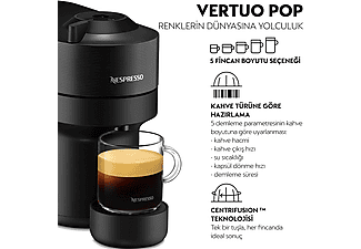 NESPRESSO Vertuo Pop Kapsüllü Kahve Makinesi ve Süt Köpürtücü Aksesuar Siyah_1