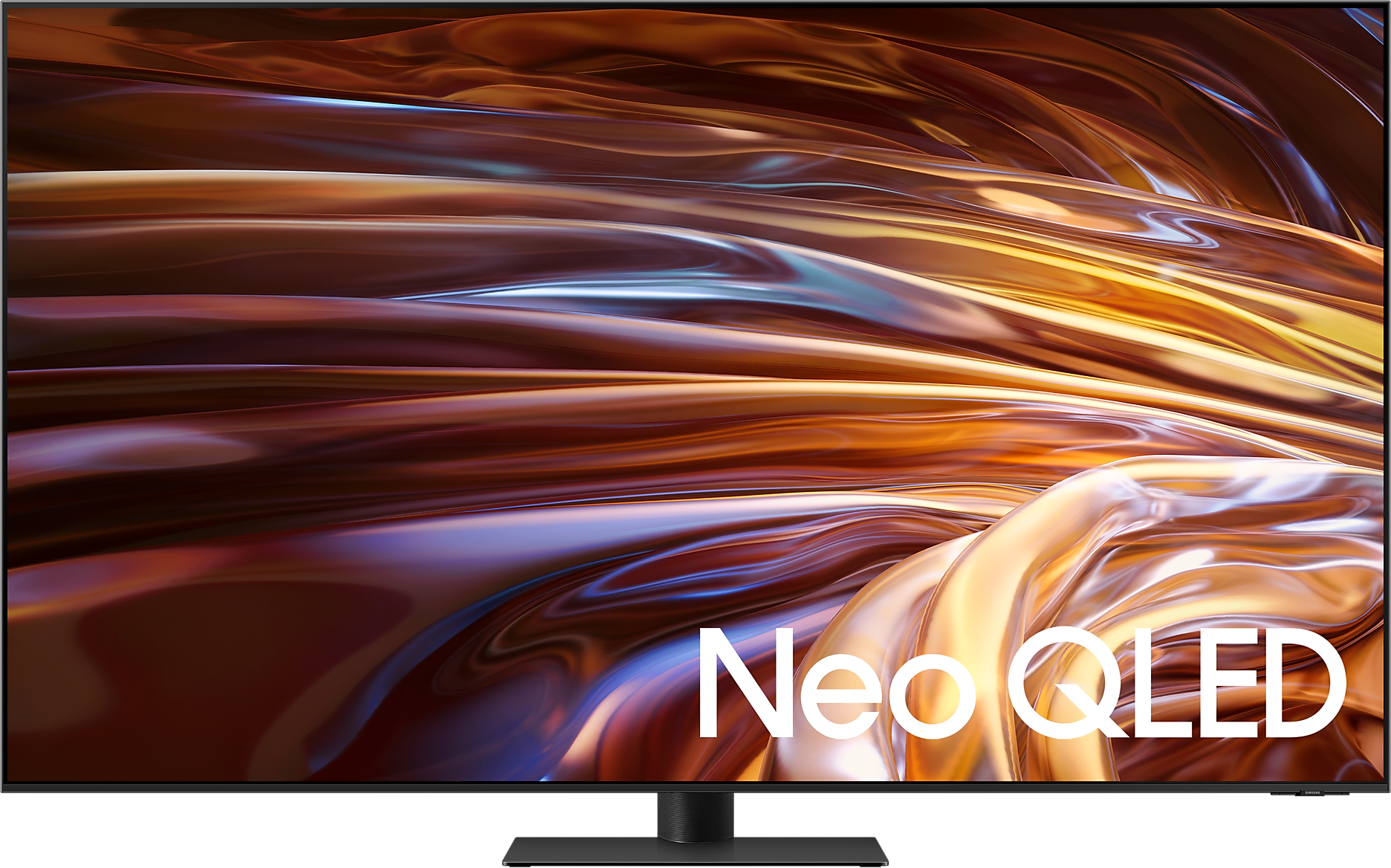 Egy fekete televízió a Neo QLED felirattal a képernyőn.