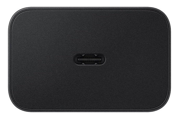 Czarny blok ładujący z portem USB-C.