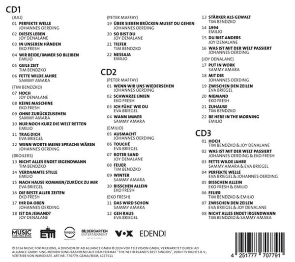 CD-Album mit drei Discs, Tracklisten auf Deutsch. Enthält Musik- und Lyrikdetails.