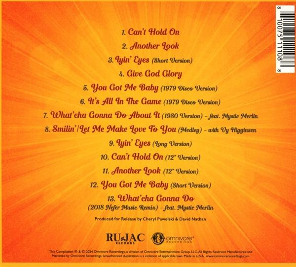 CD-Cover mit Titelliste, orangefarbenem Hintergrund und Produktdetails.