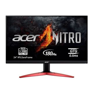 Monitor gaming - Acer Nitro KG241YM3, 23.8" Full HD, 1 ms, 180Hz, 2 x HDMI(2.0)+1 x DisplayPort(1.2)+SPK+Audio out, FreeSync Premium, Negro