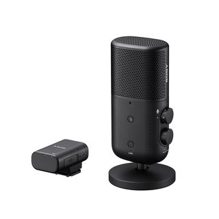 Micrófono - Sony ECM-S1, Inalámbrico con Noise Cancelling (Cancelación de ruido), Para Streaming, Podcast, Entrevistas, PC, Cámara..., Filtro Anti Pop