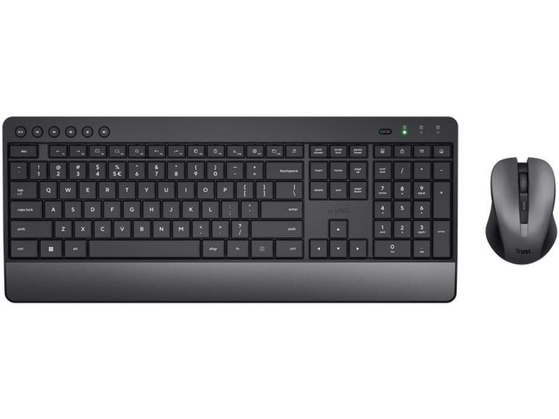 TRUST 25072, Clavier, Sans fil, Noir