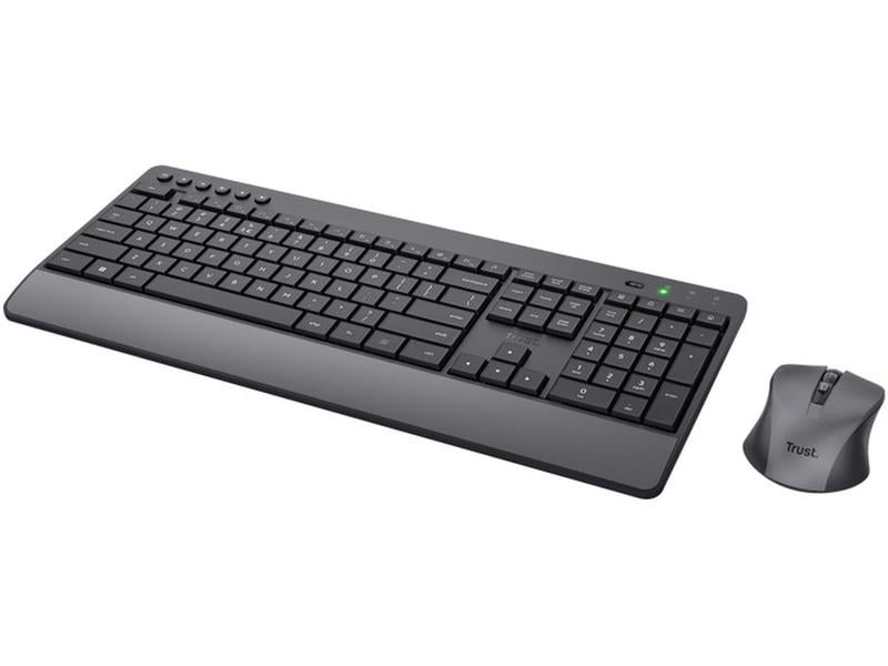 TRUST 25072, Clavier, Sans fil, Noir