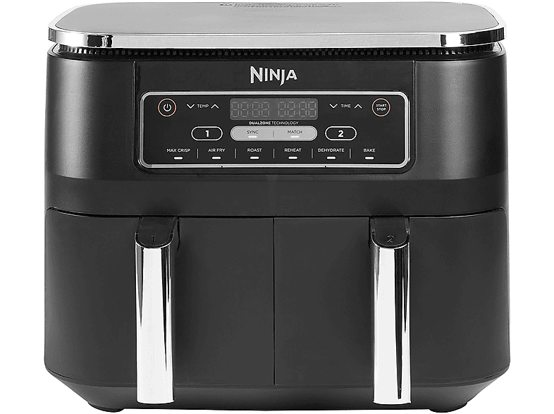 Ninja Dual Zone 7,6L Af300Eu Friggitrice AD Aria, capacità 7,6 l, Max potenza 2470 W, Nero